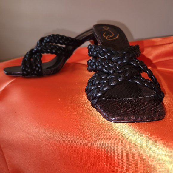 Womens Sam Edelman Snake Embossed Marjorie Leather Sandals - Picture 3 of 10